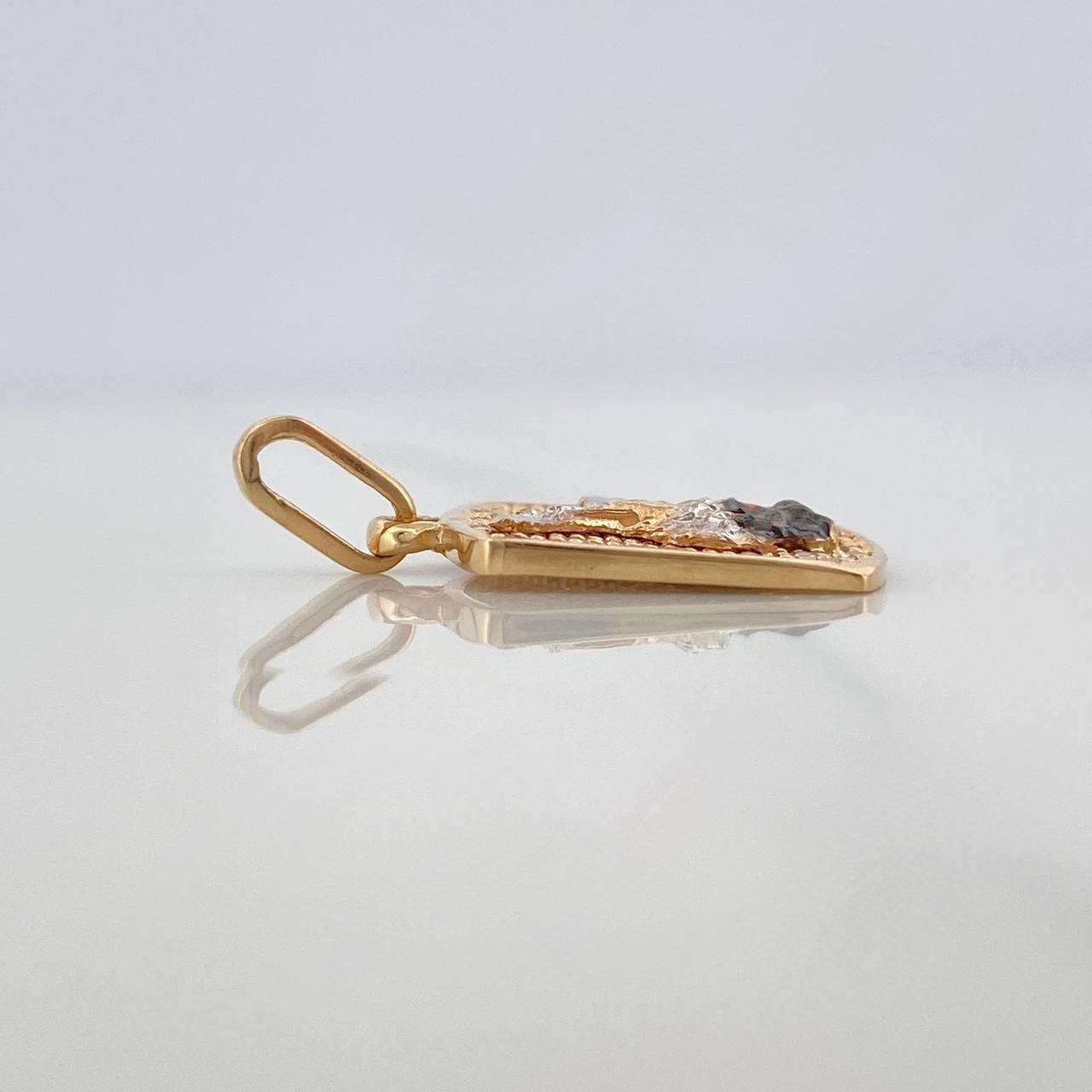 Dije Placa San Miguel Arcangel 2.15 g / 3/4 in Tres Oros 18K