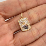Dije Placa San Miguel Arcangel 2.15 g / 3/4 in Tres Oros 18K