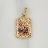 Dije Placa San Miguel Arcangel 2.1 g / 1 in Tres Oros 18K