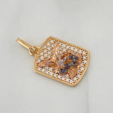 Dije Placa San Miguel Arcangel 2.1 g / 1 in Tres Oros 18K
