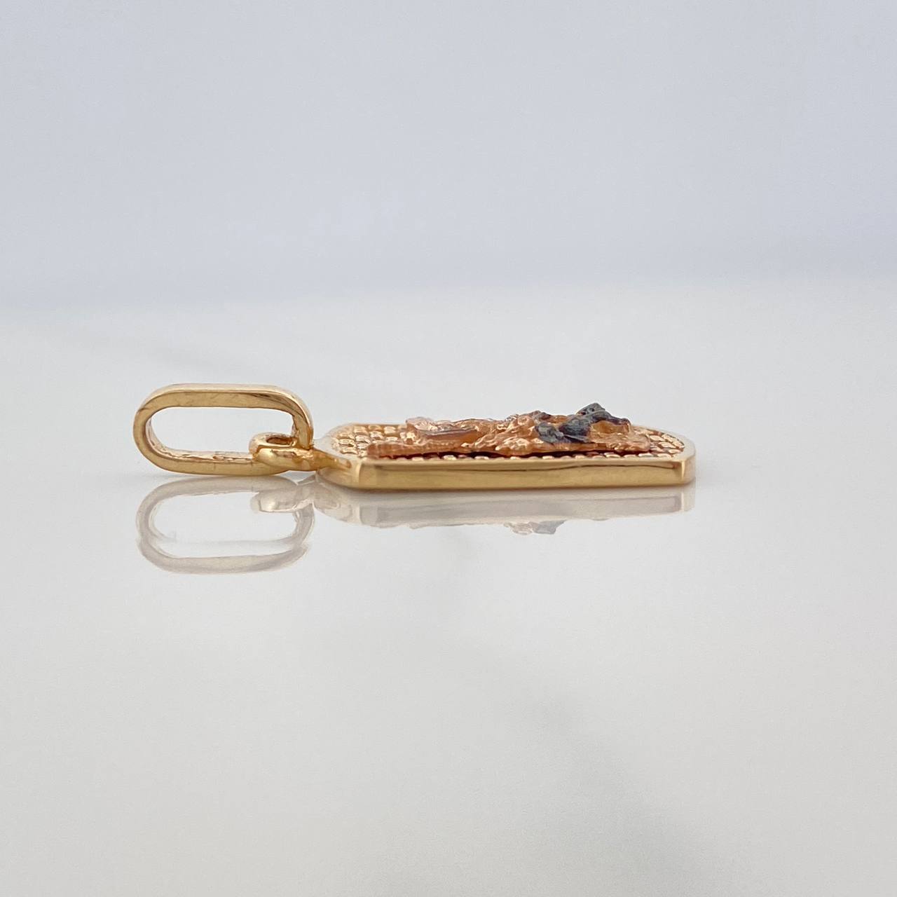 Dije Placa San Miguel Arcangel 2.1 g / 1 in Tres Oros 18K