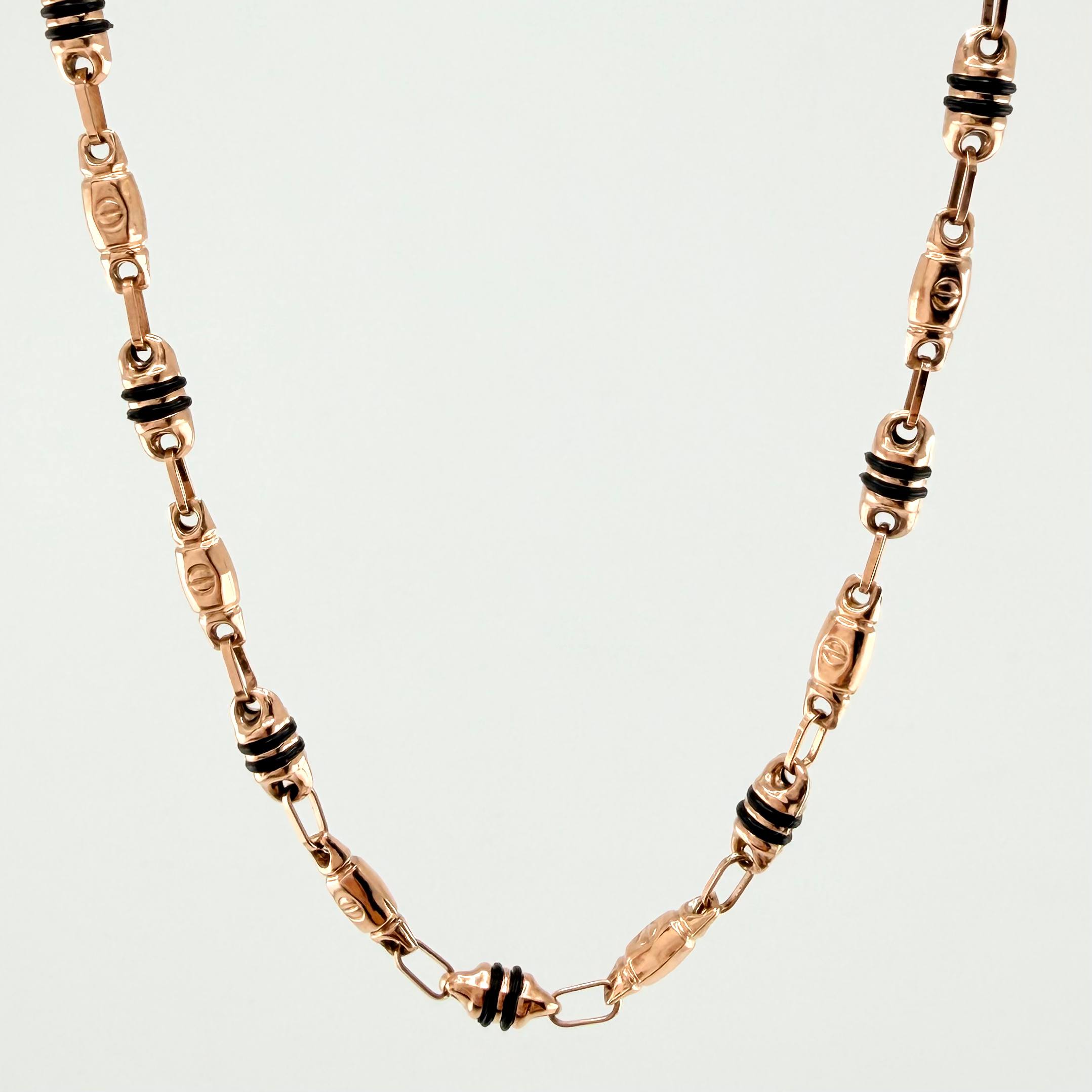 Cadena Rustico Tornillo 10.3gr / 23 1/2 in / 4mm Oro Rosa 18K ©