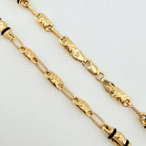 Cadena Rustico Barril Cruzado 3x1 12.5gr / 23 1/2 in / 4mm Oro Amarillo 18K ©