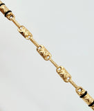 Cadena Rustico Barril Cruzado 3x1 12.5gr / 23 1/2 in / 4mm Oro Amarillo 18K ©