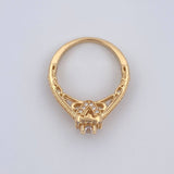 Square Halo Ring 3.45gr / Size 5 1/4 / 18K Gold &