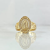 Ring Virgin of Guadalupe Filigree Frame 4gr / T6 3/4 / White Zircons Yellow Gold 18K