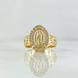 Anillo Escudo Arcangel San Miguel Cruz 7.05gr / T9 1/2 / Circones Negros Blancos Oro Amarillo 18K ©