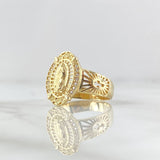 Anillo Escudo Arcangel San Miguel Cruz 7.05gr / T9 1/2 / Circones Negros Blancos Oro Amarillo 18K ©