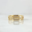 Anillo Cajon 2.85gr / T8 / Circones Blancos Oro Amarillo 18K *