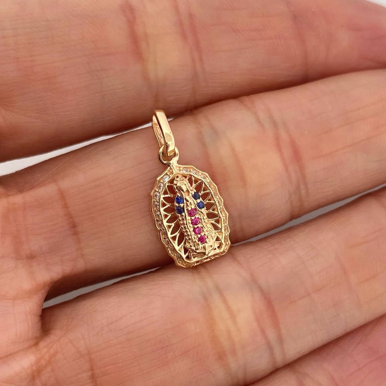 Pendant Virgin of Guadalupe 1.3 g / 3/4 in Yellow Gold 18K