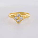 Anillo Trebol Tupido 1.25 g / T5 Oro Amarillo 18K