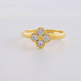 Anillo Trebol Tupido 1.25 g / T5 Oro Amarillo 18K