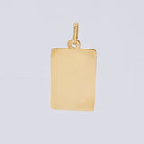 Dije Placa Rectangular 1.1 g / 1 in Oro Amarillo 18K