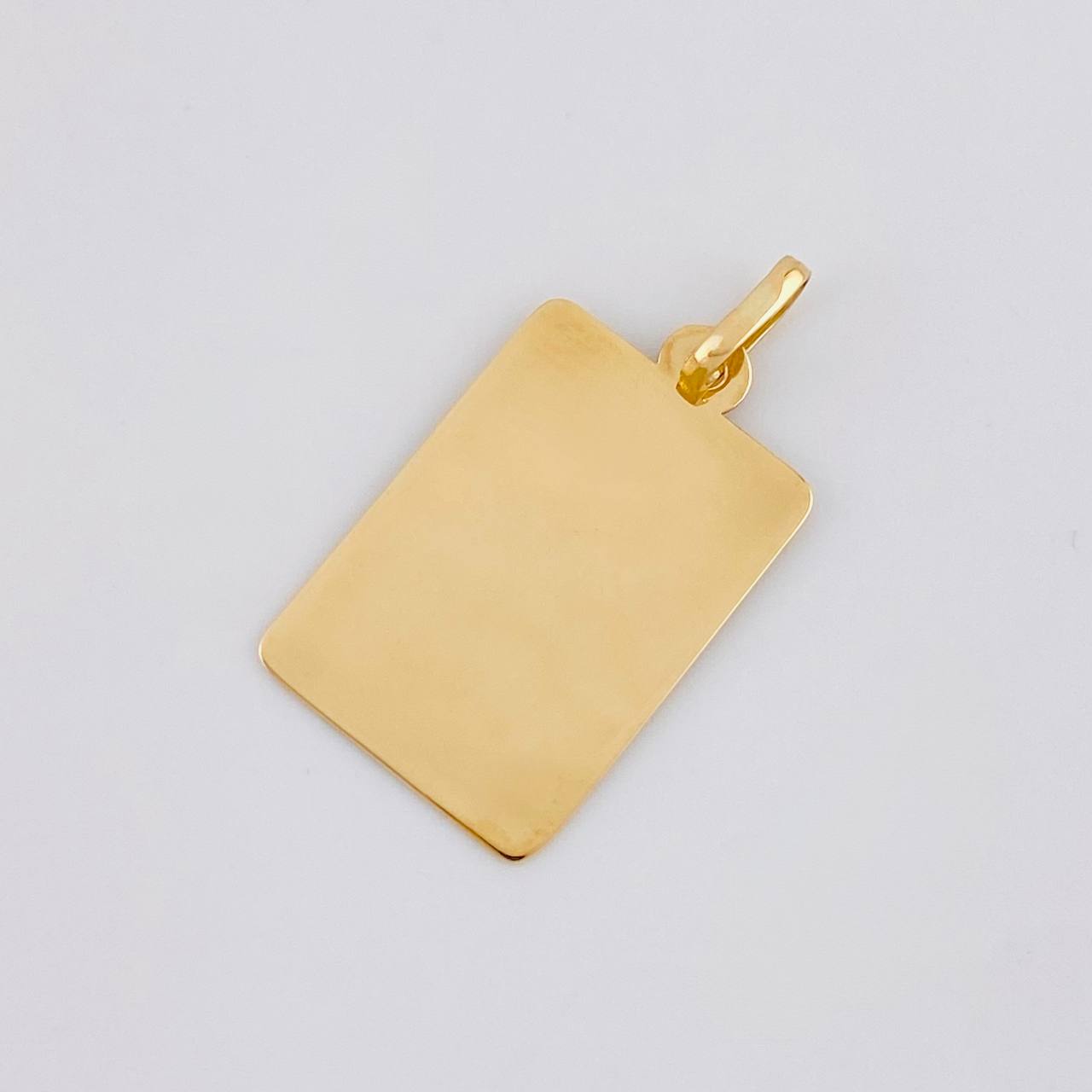 Dije Placa Rectangular 1.1 g / 1 in Oro Amarillo 18K