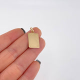 Dije Placa Rectangular 1.1 g / 1 in Oro Amarillo 18K