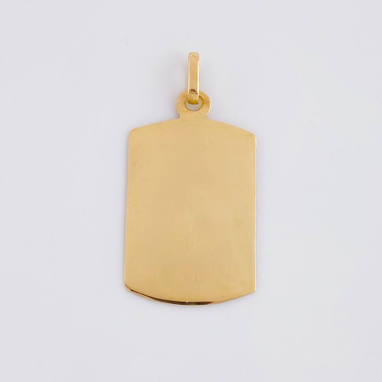 Dije Placa Rectangular Ovalada 1.4 g / 1 1/4 in Oro Amarillo 18K