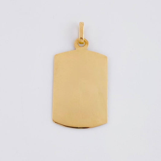 Oval Rectangular Pendant Plate 1.4 g / 1 1/4 in 18K Yellow Gold
