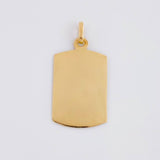 Dije Placa Rectangular Ovalada 1.4 g / 1 1/4 in Oro Amarillo 18K