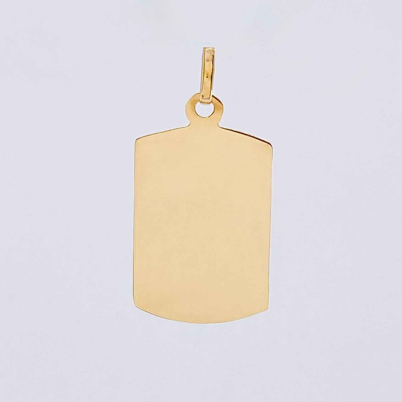 Dije Placa Rectangular Ovalada 1.4 g / 1 1/4 in Oro Amarillo 18K