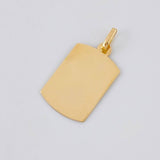 Dije Placa Rectangular Ovalada 1 g / 1 in Oro Amarillo 18K