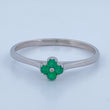 Silver Clover Ring 1.25gr / Size 10 1/2 / 950 Sterling Silver +