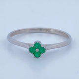 Clover Ring 1.2gr / Size 9 1/4 / 950 Sterling Silver +
