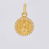 Dije Medalla San Benito Doble Faz 2.05 g / 3/4 in Oro Amarillo 18K