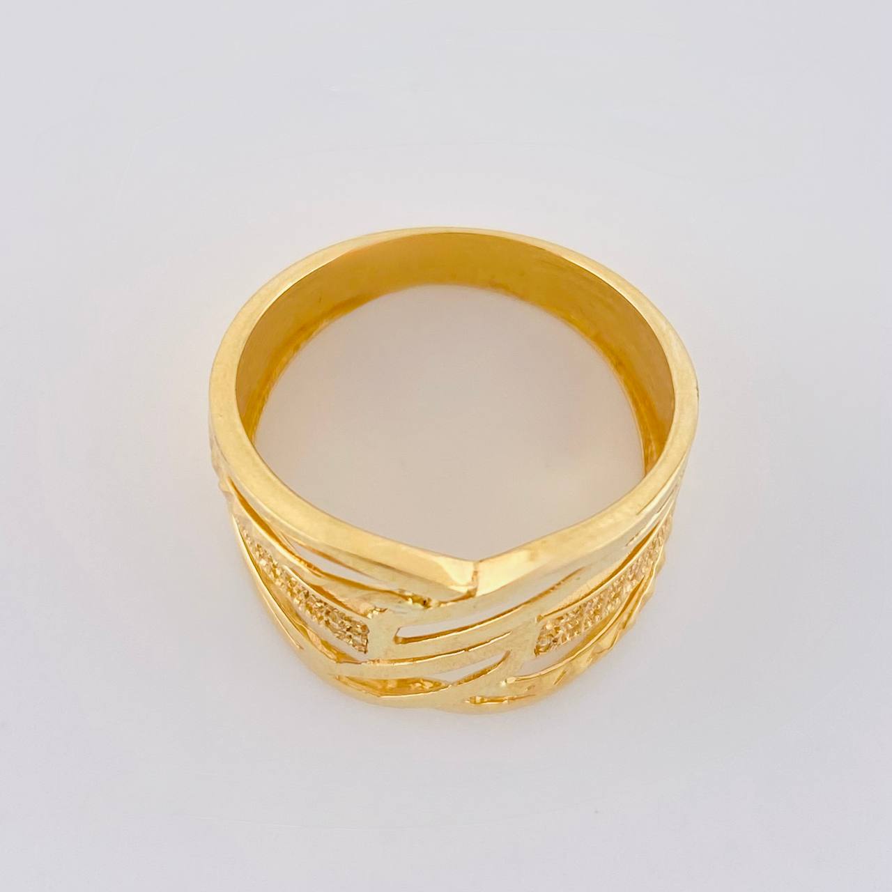 Anillo Corset Carril Perpenticular 4.85 g / T8 Oro Amarillo 18K