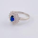 Anillo Halo Tupido 3.6 g / T7 Oro Blanco 18K