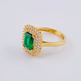 Anillo Solitario Halo Tupido 4.2 g / T6 Oro Amarillo 18K