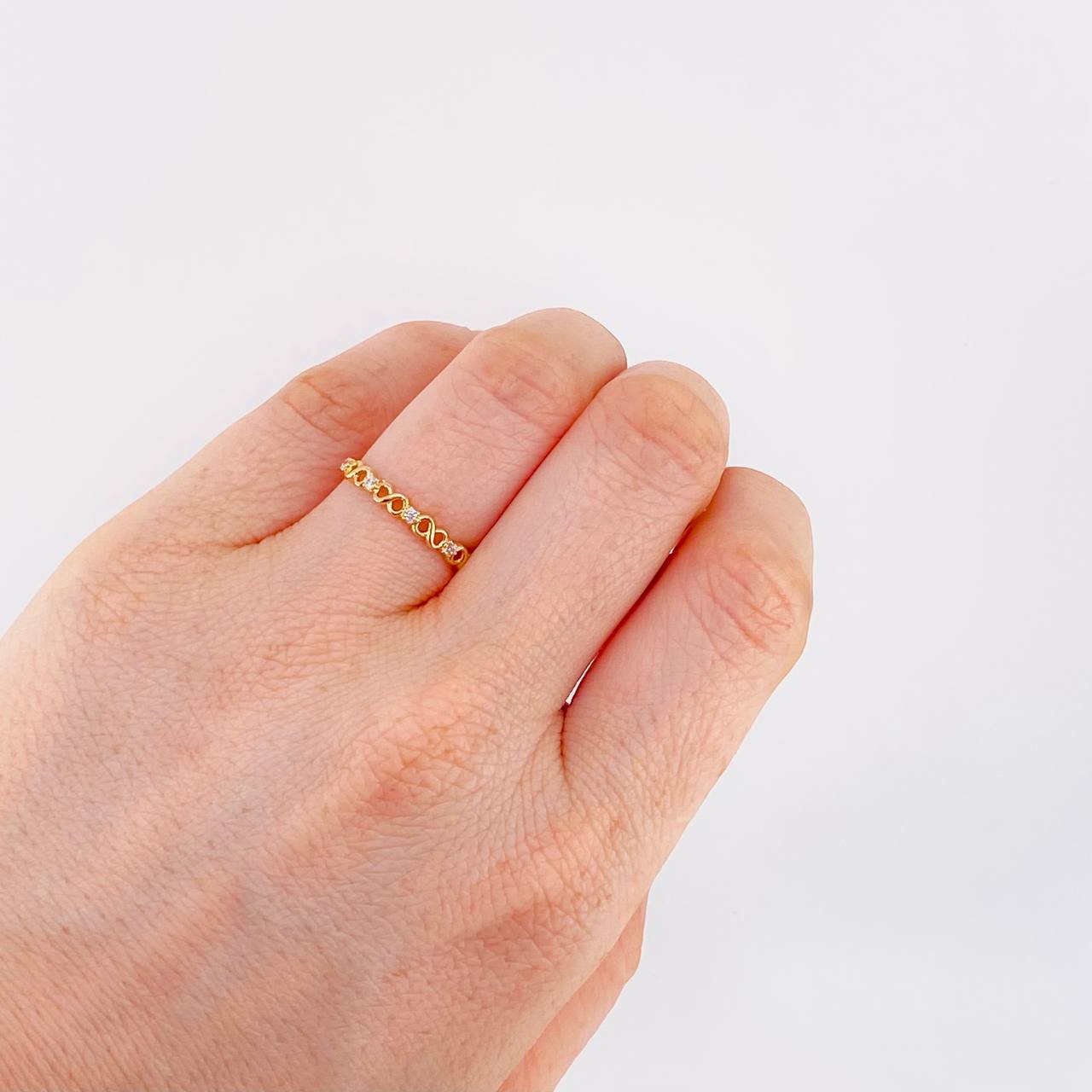 Anillo Carril Infinito 1 g / T6 1/2 Oro Rosa 18K