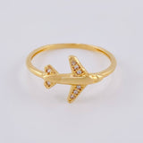 Anillo Avion 1.75 g / T7 1/2 Oro Blanco 18K