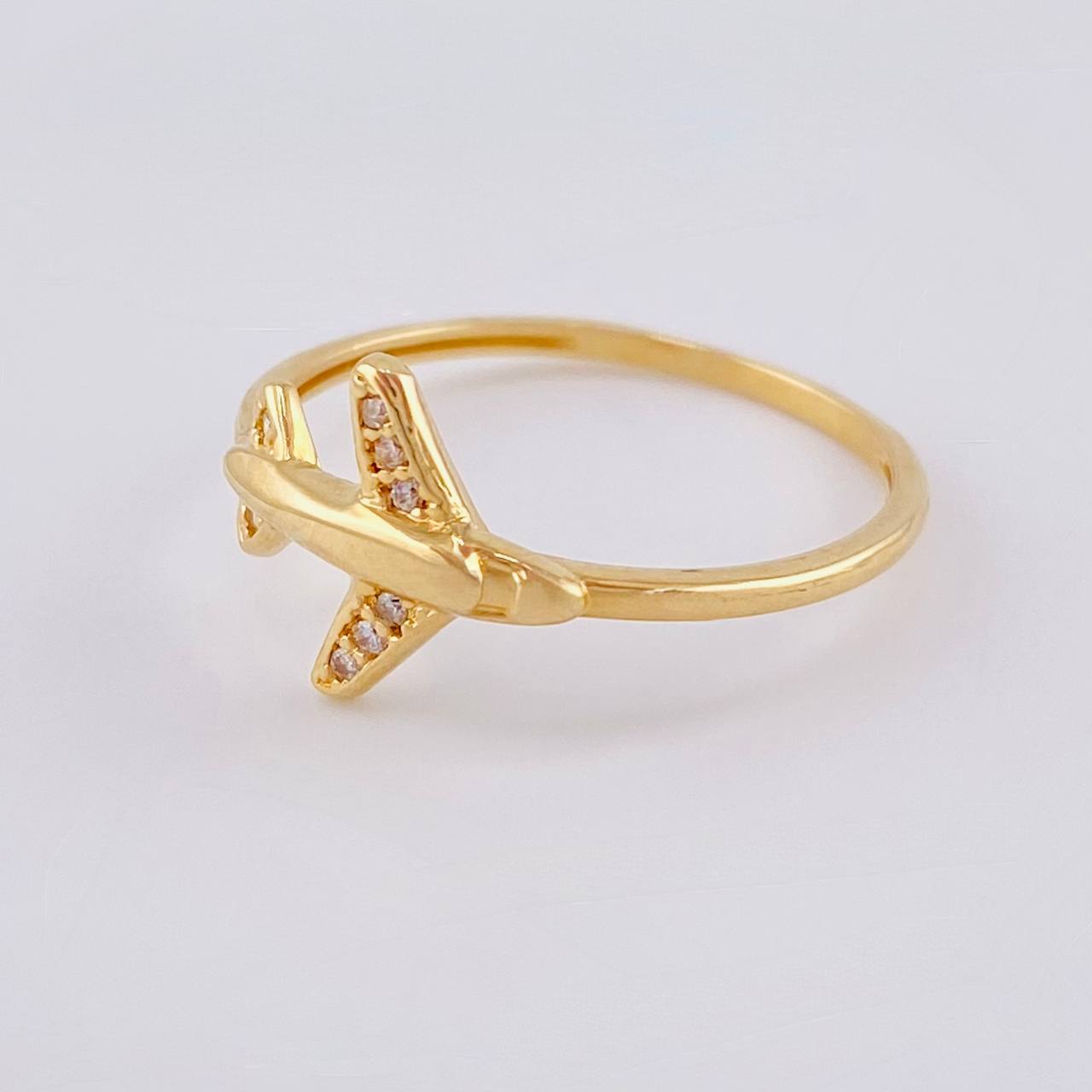 Anillo Avion 1.75 g / T7 1/2 Oro Blanco 18K