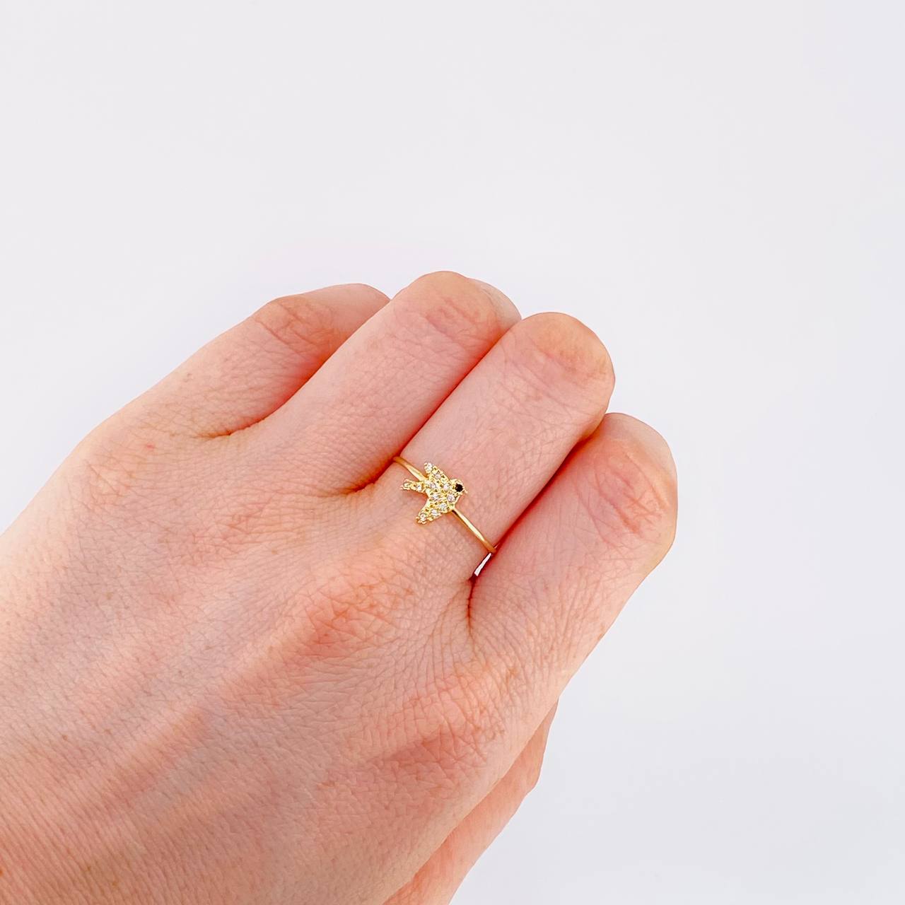 Anillo Paloma 0.8 g / T8 1/4 Oro Amarillo 18K