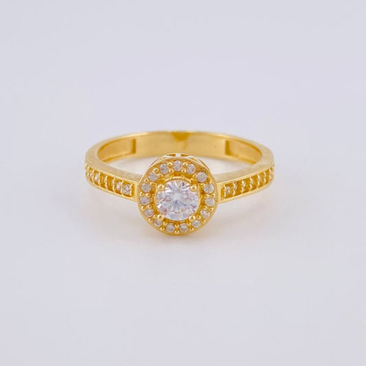 Solitaire Circular Scepter Ring 3 g / T7 1/4 18K Yellow Gold