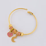 Bracelet PD Heart Crescent 14.15 g / 7 in / 1.95 mm 18K Yellow Gold