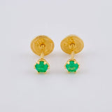 Topos Seis Garras Esmeraldas 5Pts 0.5 g / in / 2.5 mm Oro Amarillo 18K