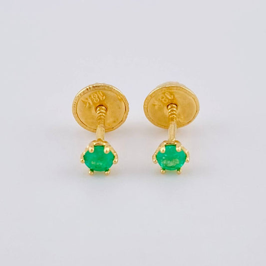 Topos Seis Garras Esmeraldas 6Pts 0.5 g / in / 2.6 mm Oro Amarillo 18K