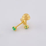 Topos Seis Garras Esmeraldas 5Pts 0.5 g / in / 2.5 mm Oro Amarillo 18K