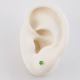 Topos Seis Garras Esmeraldas 5Pts 0.5 g / in / 2.5 mm Oro Amarillo 18K