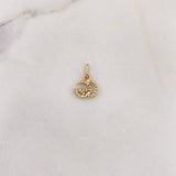 Pendant GG 0.55gr / 1.4cm / White Zircons 18K Yellow Gold #