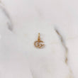 Pendant GG 0.55gr / 1.4cm / White Zircons 18K Yellow Gold #
