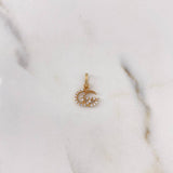 Pendant GG 0.55gr / 1.4cm / White Zircons 18K Yellow Gold #