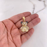 Dije Oso 6.8gr / 3.7cm / Circones Blancos Negros Oro Amarillo 18K $