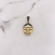 Dije Casco Espartano 5.2gr / 3.4cm / Circones Negros Oro Amarillo 18K $