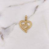 Pendant Heart Silhouette 3gr / 2.7cm / White Zirconia 18K Yellow Gold #