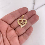 Pendant Heart Silhouette 3gr / 2.7cm / White Zirconia 18K Yellow Gold #