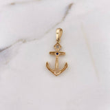 Pendant Anchor 2.7gr / 3.1cm / White Zircons Blue Yellow Gold 18K #