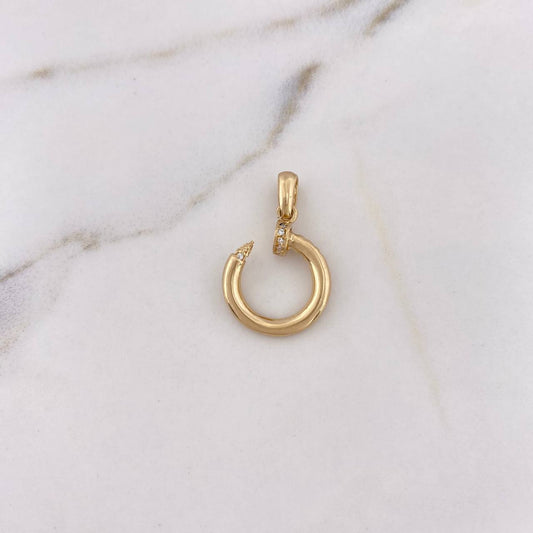 Pendant Nail 2.05gr / 2.5cm / White Zircons 18K Yellow Gold #