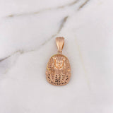 Pendant Pharaoh Tutankhamun Face 7.65gr / 3.9cm / White and Black Zircons 18K Rose Gold $